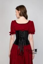 Elegant Enchantment: Black Velvet Underbust Corset - Image 2