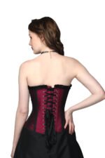 Burgundy Lily Taffeta Over Bust Corset - Image 3