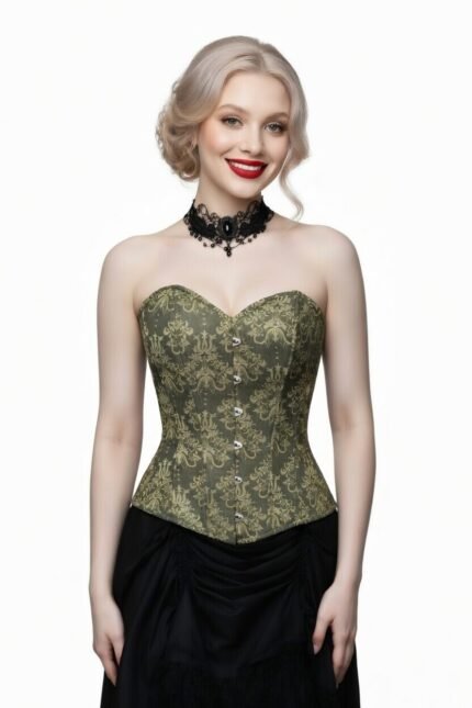 Damask Printed Waist Trainer Overbust Corset