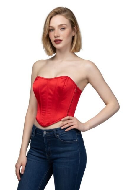 Fiery Seduction: Red Corset Top