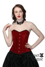 Maroon Velvet Overbust Corset