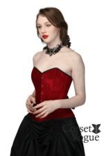 Royal Maroon Velvet Over Bust Corset - Image 3