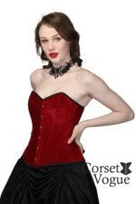 Royal Maroon Velvet Over Bust Corset - Image 2