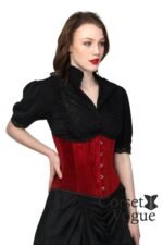 Maroon Velvet Underbust Corset