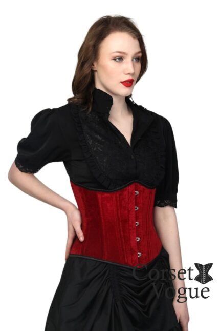 Maroon Velvet Underbust Corset