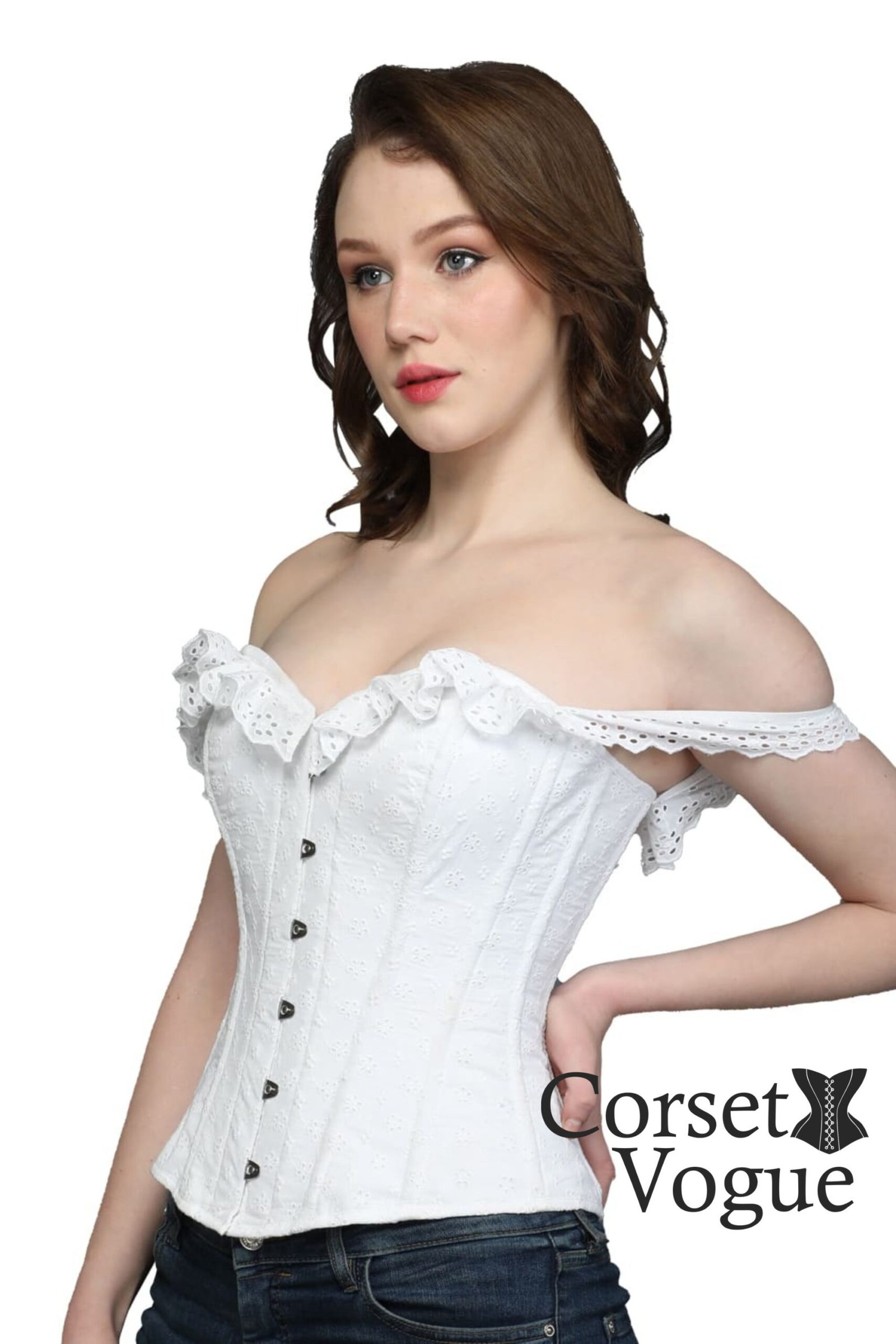 Women's Off-Shoulder White Corset