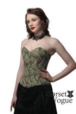 Damask Printed Waist Trainer Overbust Corset - Image 2