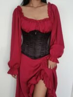 Amazing luxurious : Black Velvet Underbust Corset - Image 2