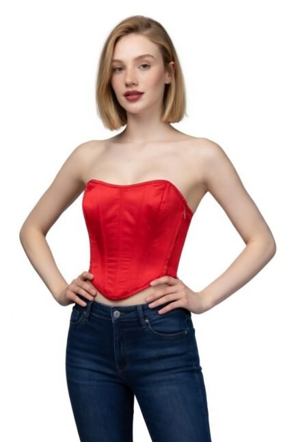 Fiery Seduction: Red Corset Top
