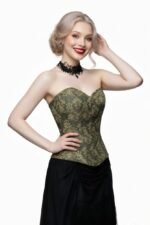 Damask Printed Waist Trainer Overbust Corset