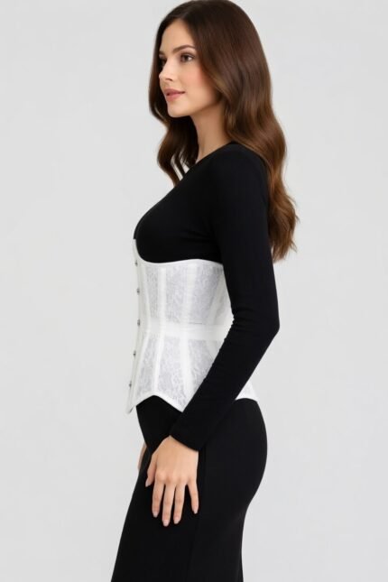 Pure Elegance White Lace Corset