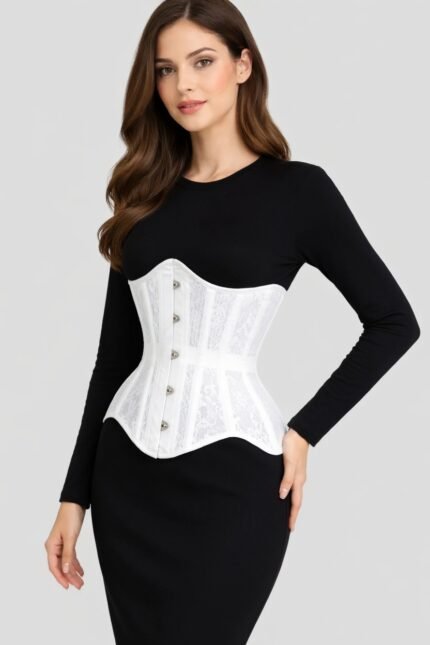 Pure Elegance White Lace Corset