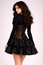 Rose Printed Under Bust Corset