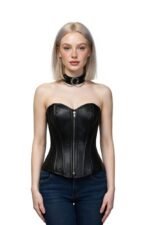 Faux Leather Steel Boned Corset