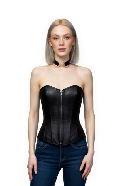 Faux Leather Steel Boned Corset