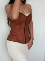 Classy Corset Rock your style with our Brown Leather Under bust Corset - Image 8