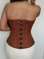Classy Corset Rock your style with our Brown Leather Under bust Corset - Image 5